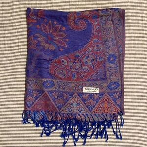 Pashmina Purple and Red Floral Scarf